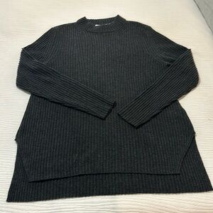 Boss funnel neck ribbed grey sweater